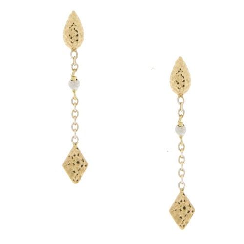 White Yellow Gold Women&#39;s Earrings GL100801