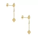White Yellow Gold Women&#39;s Earrings GL100801