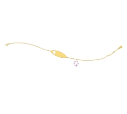 Nanan Kinderarmband Rosa vierblättriges Kleeblatt NGLD0042