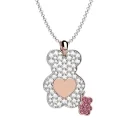 Nanan Halskette Bärenanhänger Rosa Diamanten NGIO0018