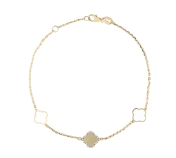 Bracciale Donna Oro Giallo Bianco GL100808