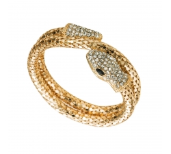 Rigid bracelet in the shape of a gold snake