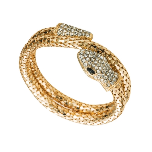 Rigid bracelet in the shape of a gold snake