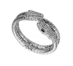 Bracciale rigido a forma di serpente argento