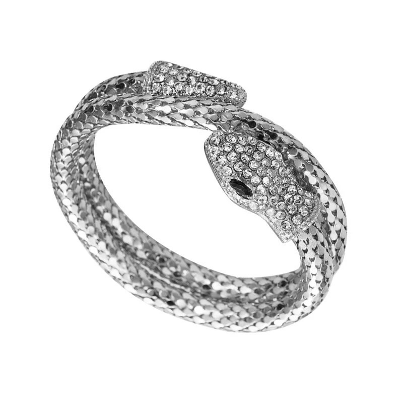 Treasure Bay Bracciale Rigido Aperto In Argento 925 Con Dettaglio Serpente – Regolabile, 17-20 Cm, Confezione Regalo
