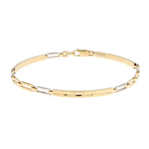 Herrenarmband Weiß-Gelbgold GL100811