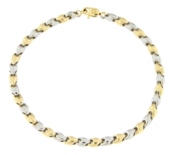 Bracciale Uomo Oro Giallo Bianco GL100816