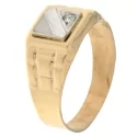 White Yellow Gold Men&#39;s Ring GL100820