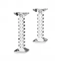 Candeliere in Cristallo Linea Manhattan Acca Argenti forma squadrata moderna H cm 29