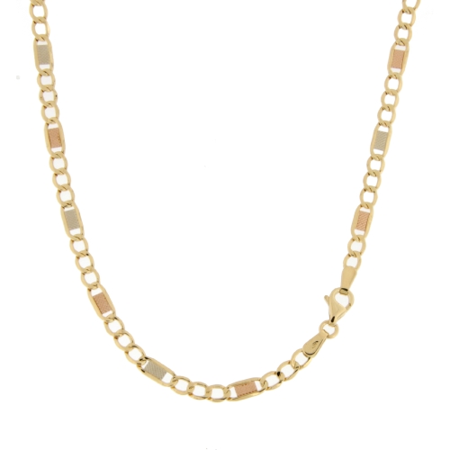 Man&#39;s Necklace in Yellow, White and Rose Gold GL100035