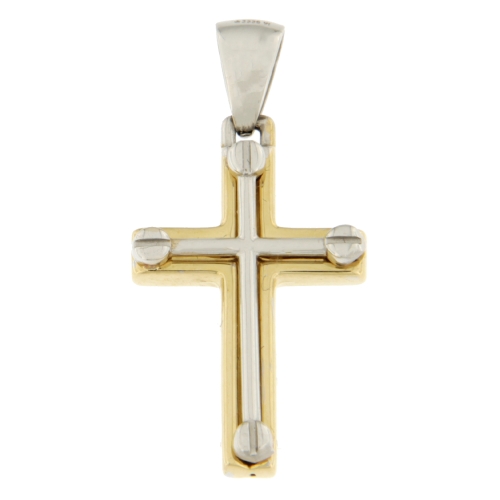 White Yellow Gold Cross Pendant GL100834