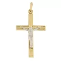 White Yellow Gold Cross Pendant GL100835