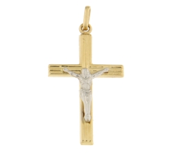 White Yellow Gold Cross Pendant GL100835