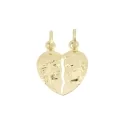 Double pendant with broken heart to break Yellow gold 803321703330