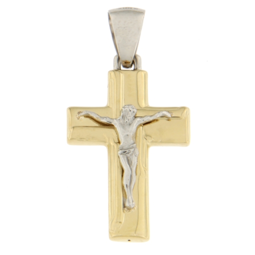 White Yellow Gold Cross Pendant GL100835