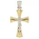 White Yellow Gold Cross Pendant GL100835