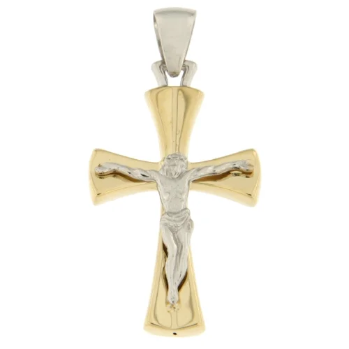 Weiß-Gelb-Gold-Kreuz-Anhänger GL100835