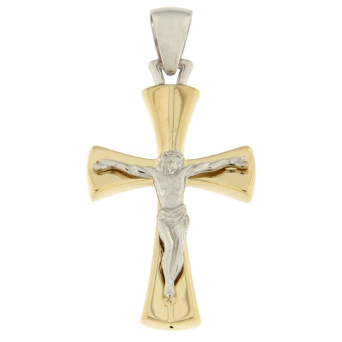 White Yellow Gold Cross Pendant GL100835