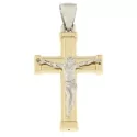 White Yellow Gold Cross Pendant GL100835