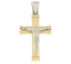 White Yellow Gold Cross Pendant GL100835