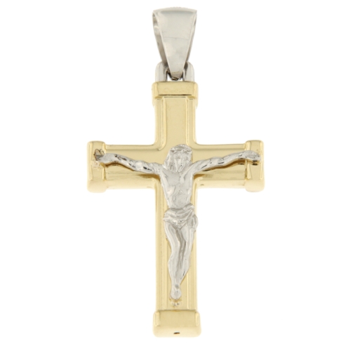 White Yellow Gold Cross Pendant GL100835