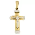 White Yellow Gold Cross Pendant GL100835