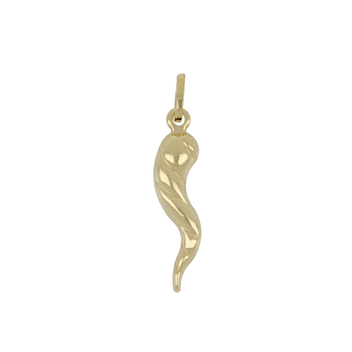 Good Luck Pendant Neapolitan Horn Yellow Gold GL100842