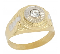 Men's Ring in White and Yellow Gold 803321700363