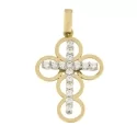 White Yellow Gold Cross Pendant GL100853