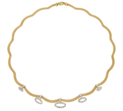 Damen-Halskette aus Weiß-Gelb-Gold GL100861