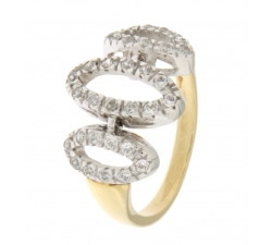 White Yellow Gold Women&#39;s Ring GL100876