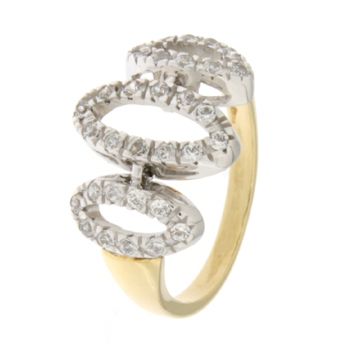 White Yellow Gold Women&#39;s Ring GL100876