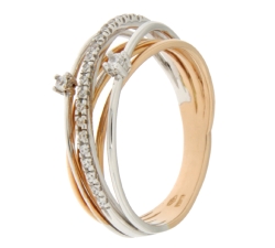 Damenring GL100896 aus Weiß-Roségold