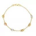 Dreifarbiges Gold Damenarmband 156402