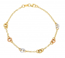 Dreifarbiges Gold Damenarmband 156402