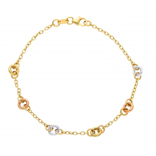 Dreifarbiges Gold Damenarmband 156402