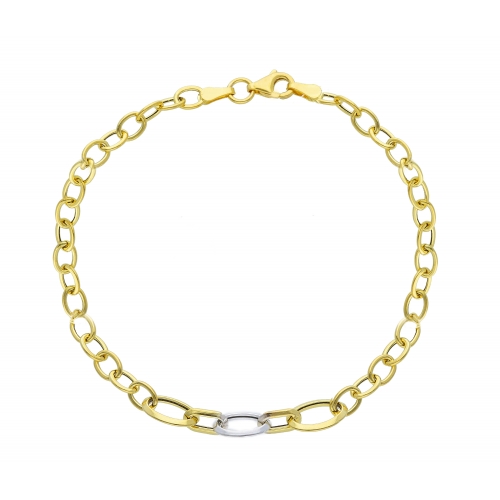 Woman bracelet in yellow and white gold 238046