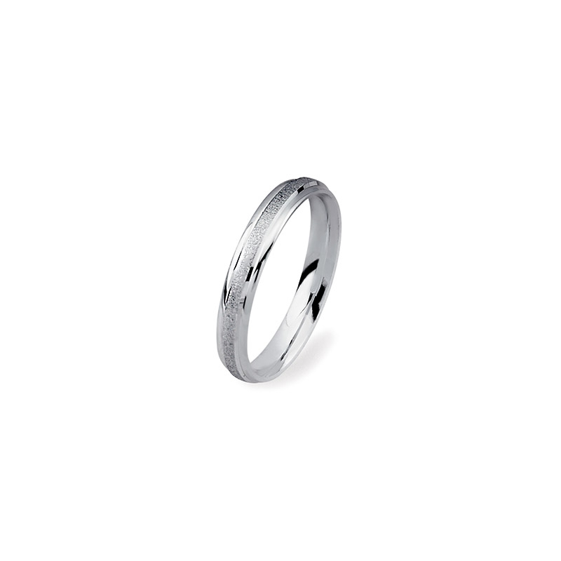 Fede Nuziale Oro Bianco Comoda Fantasia GL100915 GioielleriaLucchese