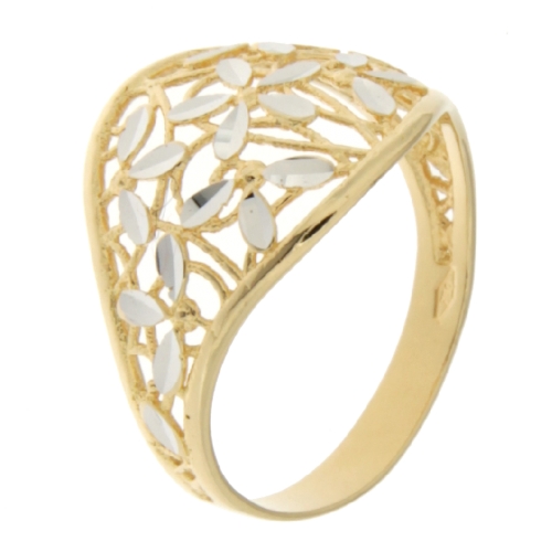 White Yellow Gold Women&#39;s Ring GL100916