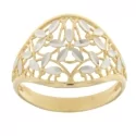 White Yellow Gold Women&#39;s Ring GL100916