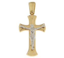 Ciondolo Croce Oro Giallo Bianco GL100941
