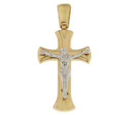 White Yellow Gold Cross Pendant GL100941