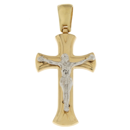 White Yellow Gold Cross Pendant GL100941