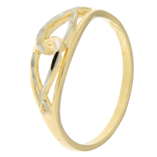 White Yellow Gold Women&#39;s Ring GL100976