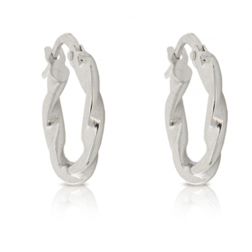 Women&#39;s Hoop Earrings in White Gold 803321709943