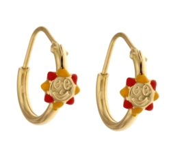 Sun girl earrings in Yellow Gold 803321716786
