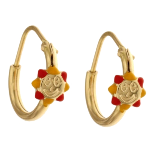 Sun girl earrings in Yellow Gold 803321716786