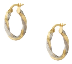 Orecchini Donna Oro Giallo Bianco GL101016