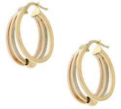 Yellow White Pink Gold Women&#39;s Earrings GL101029