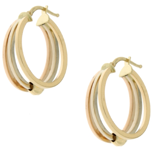 Orecchini Donna Oro Giallo Bianco Rosa GL101029